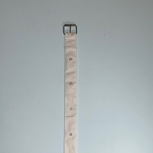 White Linen Belt